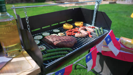 fiestas patrias chile parrilla grill 18 de septiembre meat and flags