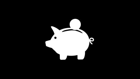 piggy bank coin icon vintage twitched bad signal animation.