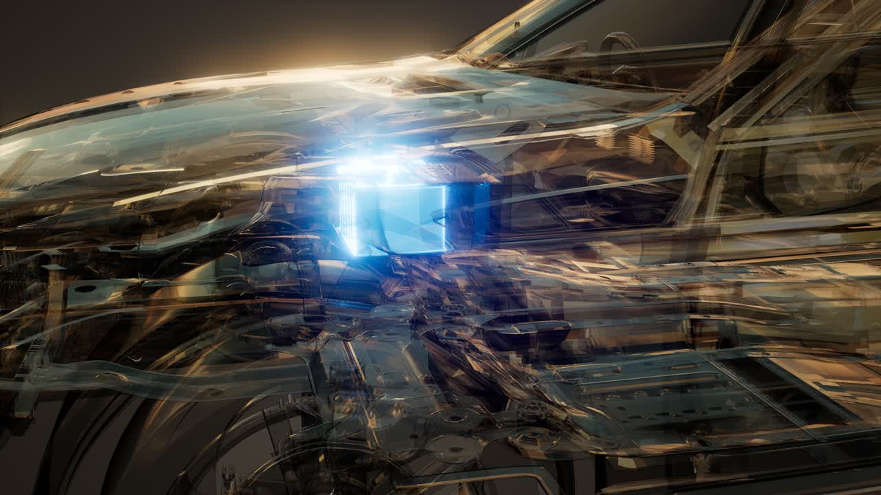 자동차 배터리가 자동차에서 보입니다.