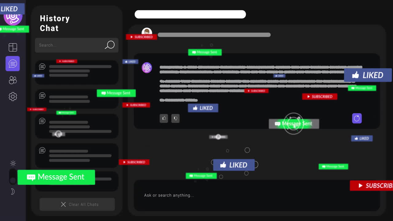 animación de iconos de medios en el chat