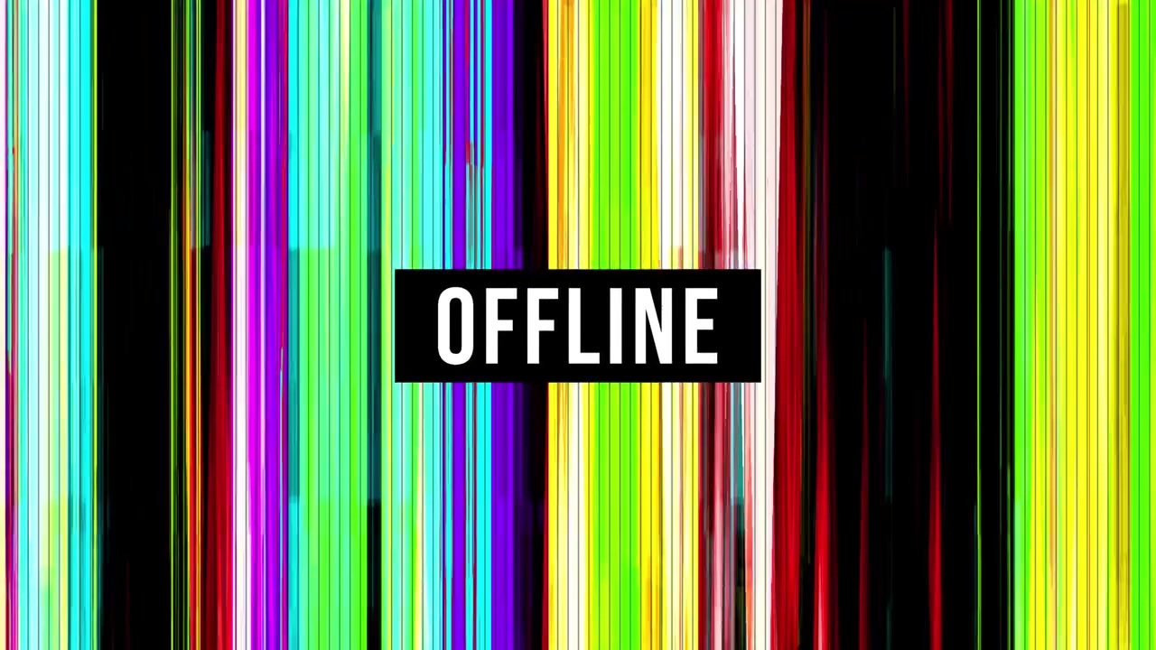 Digital glitch-effekt med offline tekstoverlejring.