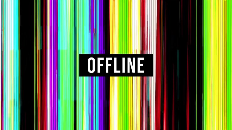 Digital glitch-effekt med offline tekstoverlejring.