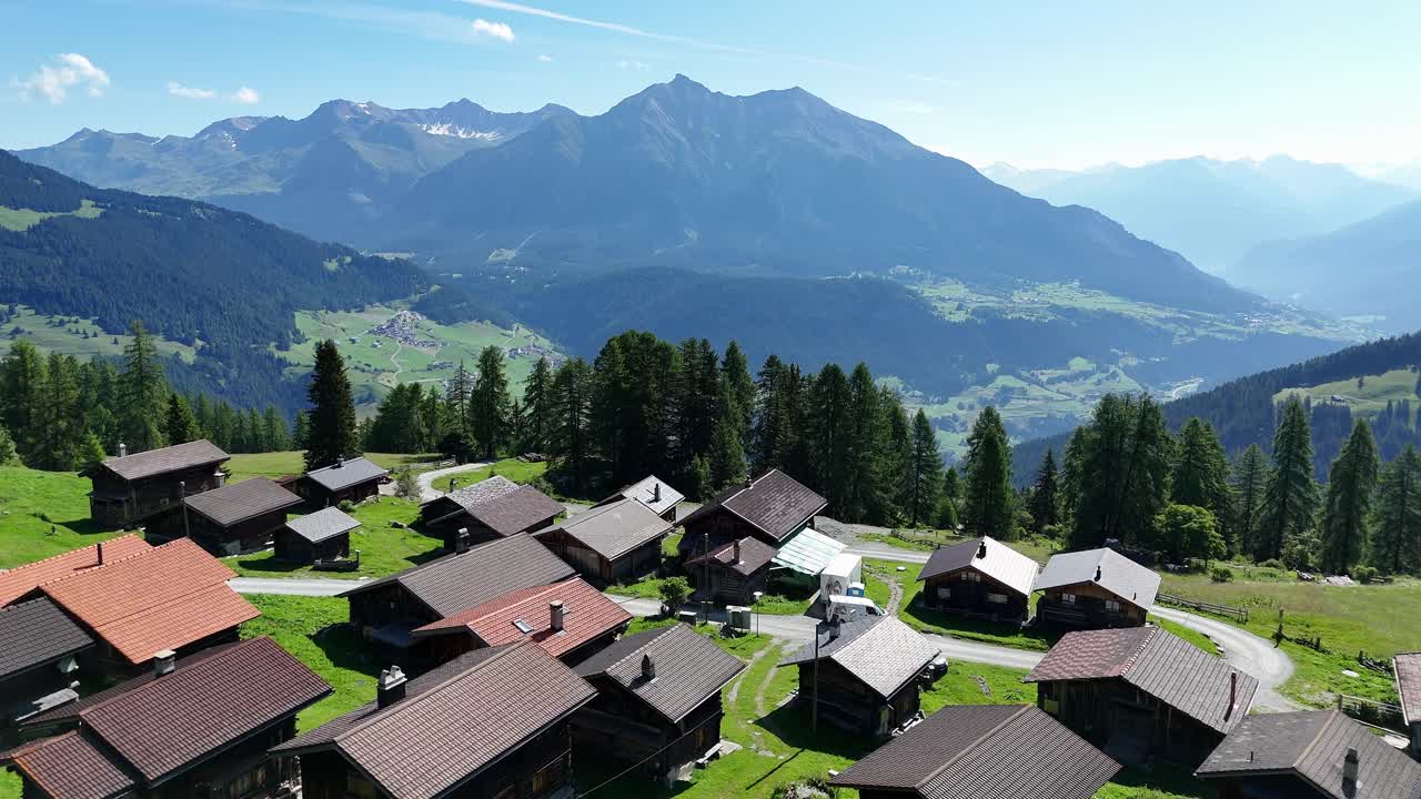 Charming Alpine Village Nestled in a Scenic Mountain Valley