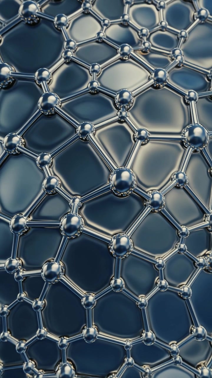 Abstract 3D Animation of Metallic Molecular Structure