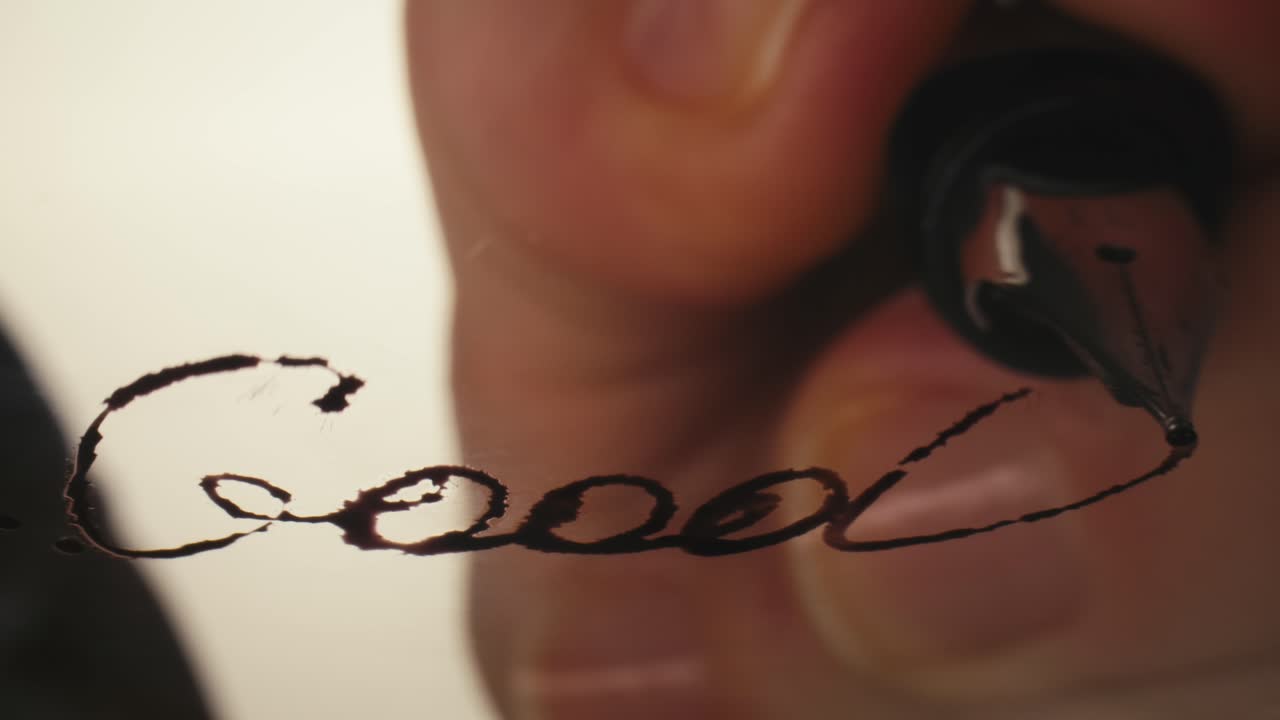 Primo piano di una mano che scrive con una penna stilografica