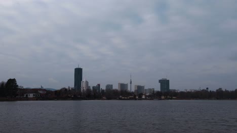 big city behind the lake