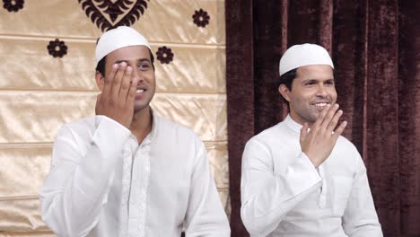 indian muslim people greeting with adab