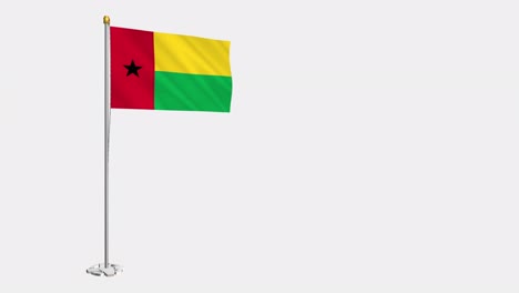 loop video of guinea-bissau flag  fluttering in the wind, slow motion video of 4k , with alpha channel