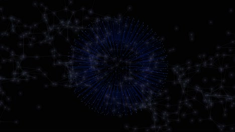 blue glowing digital sphere with connected data points