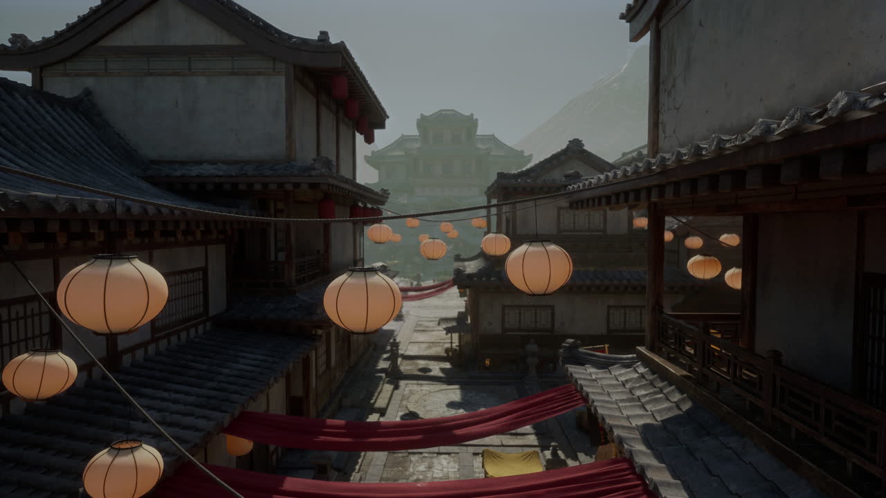 вид на древний китайский город