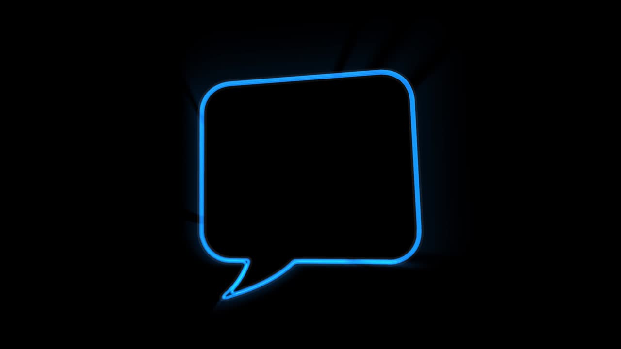 Animated white outlined speech bubble, chat balloon icon. Pictogram, comic book, anime. Useful for web site, banner, greeting cards, apps and social media posts. Chroma key, black screen background.