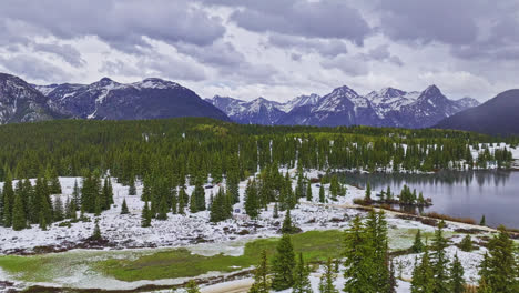 drone flyover of molas lake in silverton, colorado