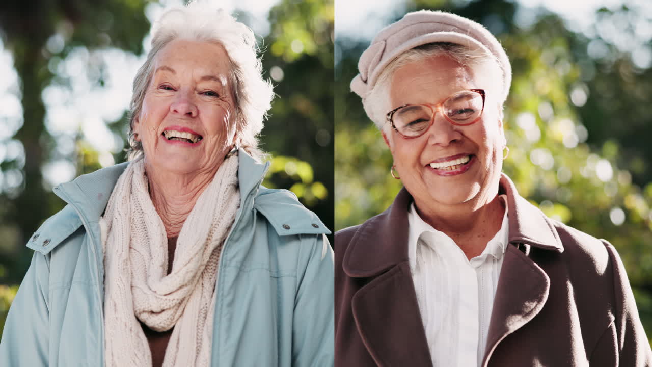 Portraits of Happy and Active Senior Women