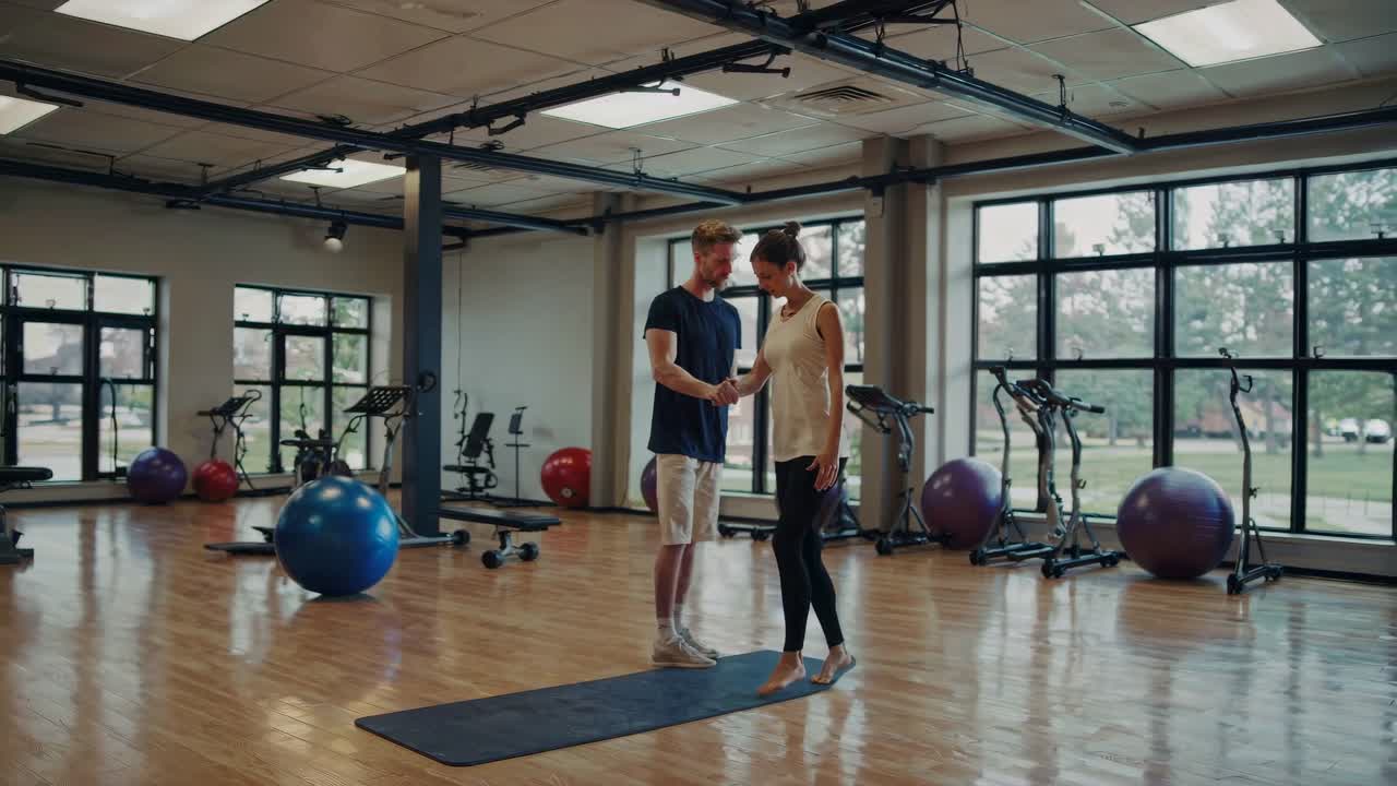 Physical Therapy Session in a Gym