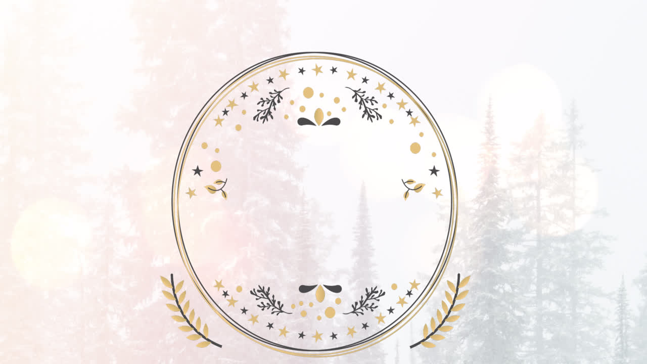 복사 공간과 눈이 떨어지는 크리스마스 장식의 애니메이션