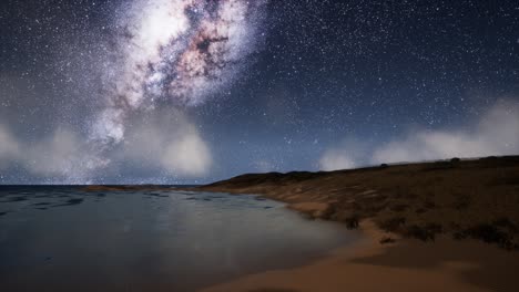 milky way galaxy over tropical island