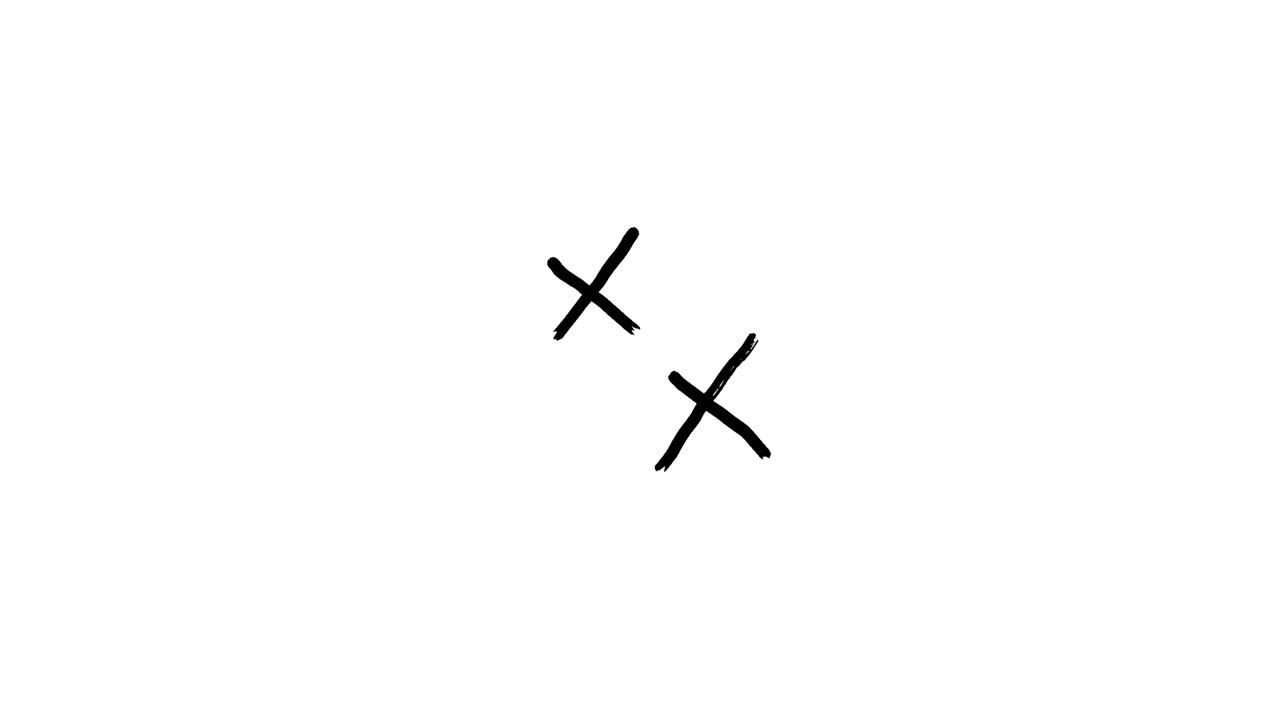 Two Black X Marks on a White Background