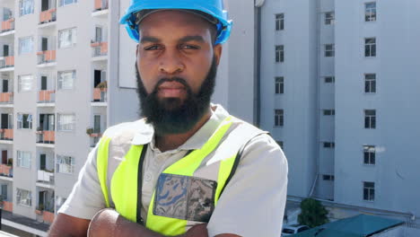 Face-of-serious-man,-construction-worker