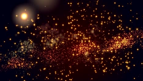 luces de bokeh de confeti doradas en el fondo negro