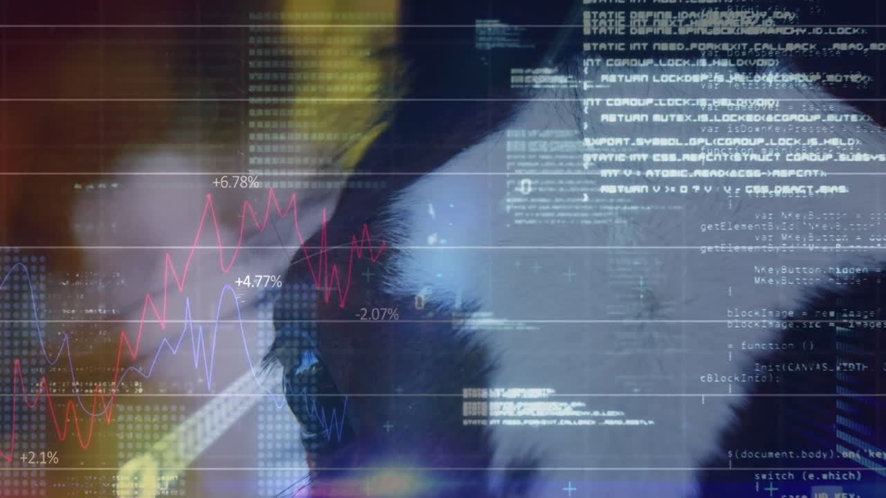 animación del procesamiento de datos sobre el caballo y las hojas