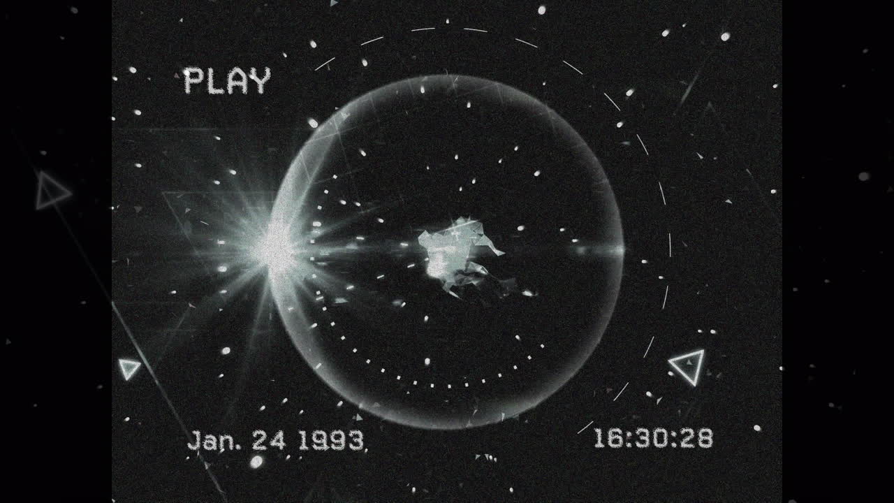 animación de la interfaz de texto de reproducción en pantalla con redes