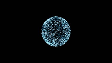 abstract technology blue sphere background made of animated lines and dots, particles. blend mode