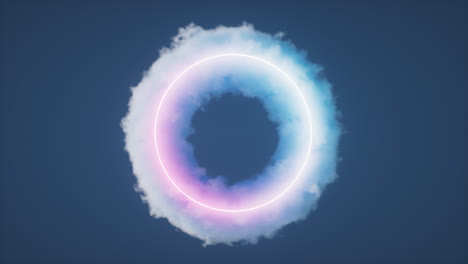 isolated soft cloud with circle shape, 3d rendering.