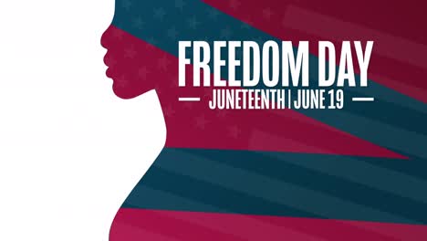 juneteenth. freedom day. june 19. flat holiday animation. motion graphic design. 4k, hd loop footage.