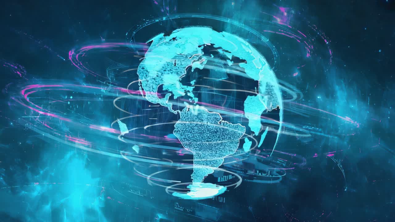 Globo Digitale Astratto con Visualizzazione Dati