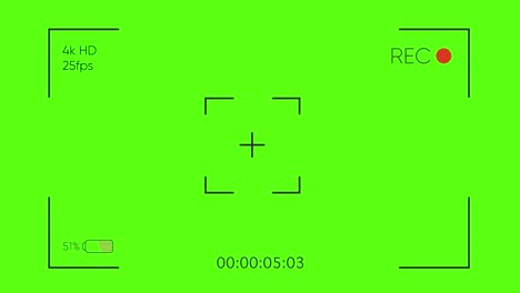 Camera viewfinder. Camera Recording Screen with alpha channel in loop mode. TV REC