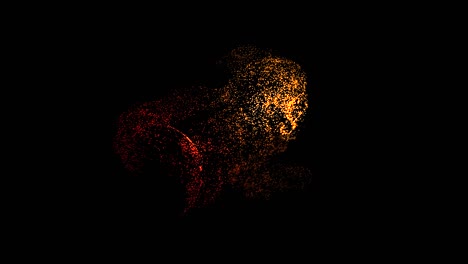 puntos de colores que se mueven en el espacio creando forma. animación. animación abstracta de puntos multicolores en movimiento sobre un fondo negro