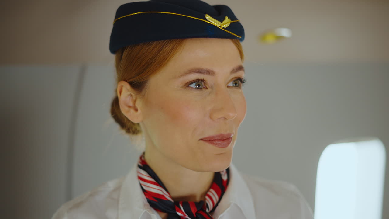 Flight Attendants on an Airplane