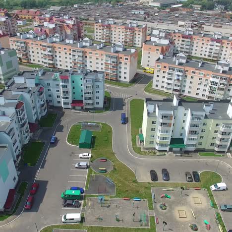 new high-rise buildings build on modern construction technologies. infrastructure of new part of the city in aerial view