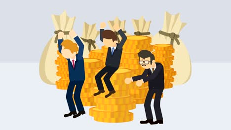 hombre de negocios rico. concepto de desigualdad. ilustración de bucle en estilo plano.