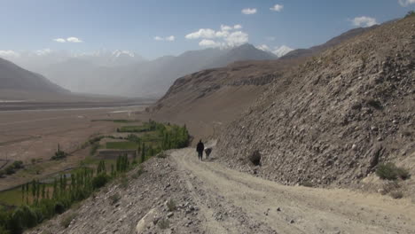 view of the pamir, afghanistan and panj river along the wakhan corridor