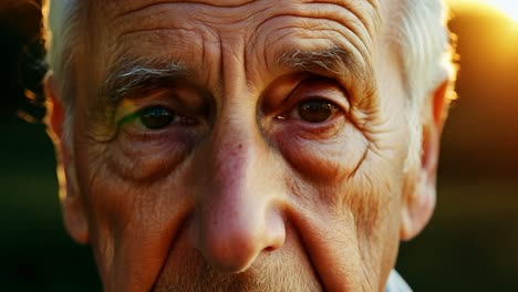 close-up portrait of an elderly man with wrinkled face