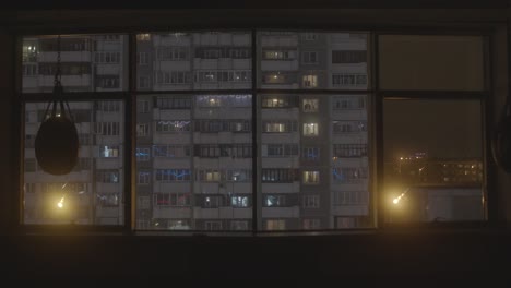 city night view from an interior room