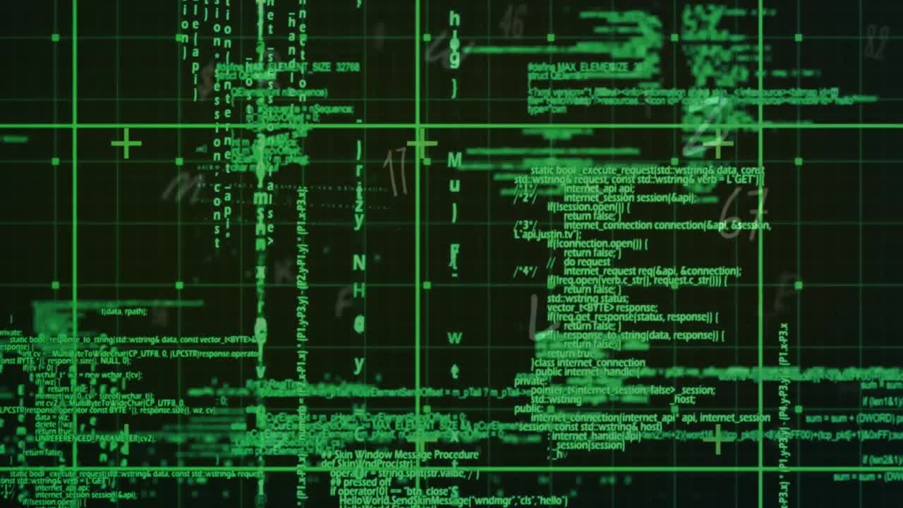 animación del procesamiento de datos a través de la red verde