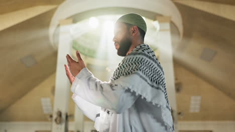 muslim man praying in a mosque
