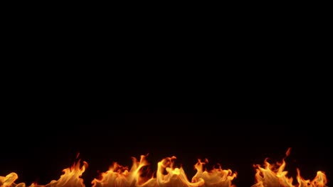 llamas de fuego abstractas en fondo negro