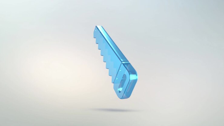 Animation of saw icon with alpha channel. isolated hand tools saw
