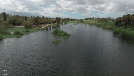 aerial view of the beautiful estero de san jose del cabo, oasis in the desert of baja california sur, mexico.
