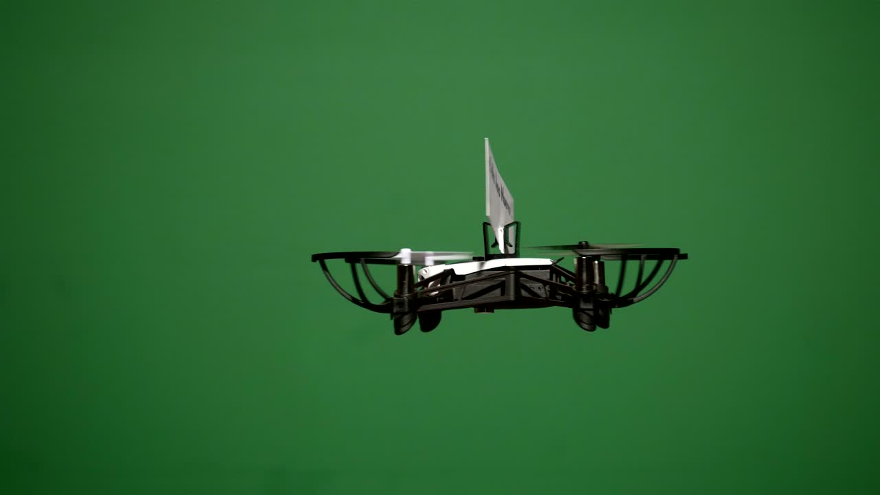 Message delivery by drone : season's greetings on a green screen, spanish version