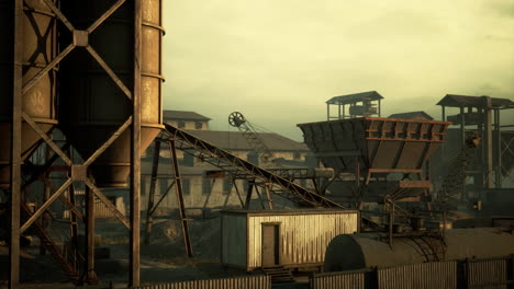 panorama of old black coal mine