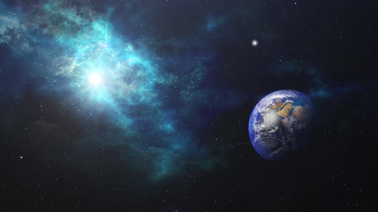 планета земля и туманность 4k