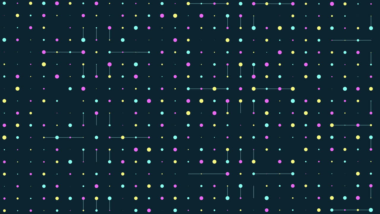 Rainbow dots pattern with lines