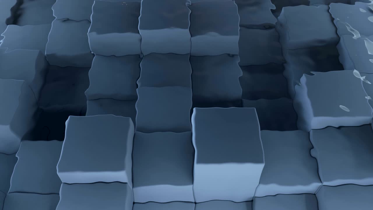 4k cubos abstractos desplazados bajo el agua. diseño único.