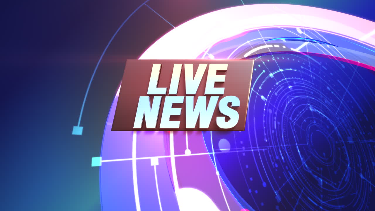 noticias en vivo con elementos hud en el estudio de noticias
