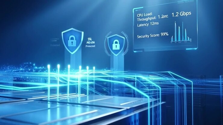 Digital Data Flow and Cybersecurity Protection in a Server Room