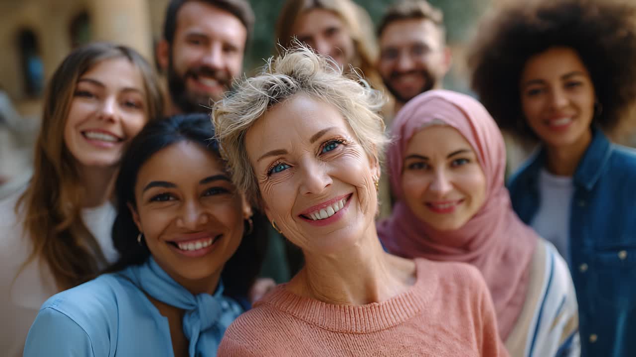grupo diverso de personas sonrientes